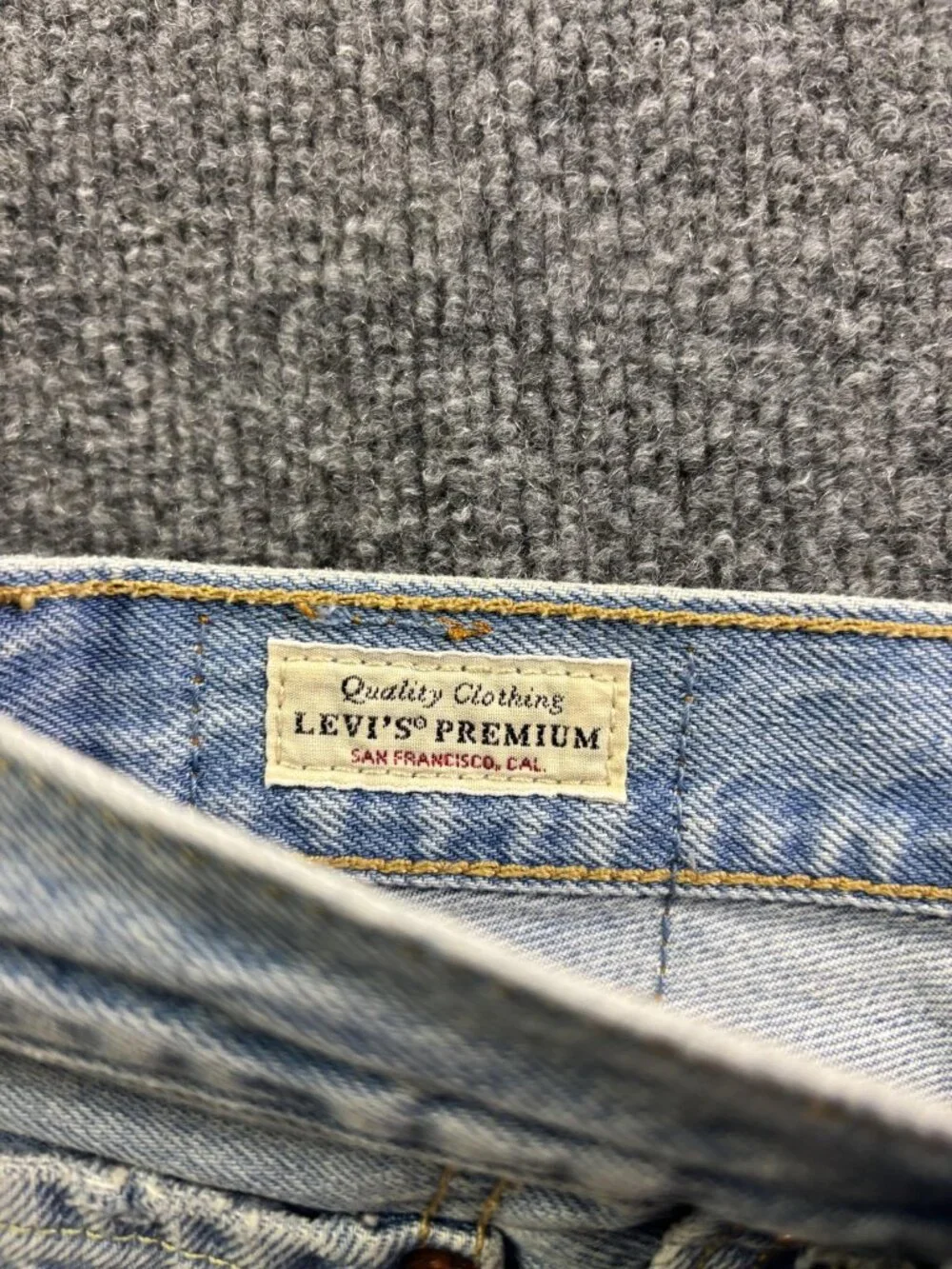 Levi's Light Blue Distressed Denim Jean Shorts - Picture 2 of 8